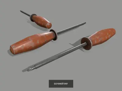 Screwdriver Collection 2 pair of screwdrivers 3D Model Pack