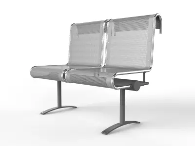 Waiting Room Chair 2 Seats 3D model