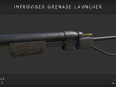Improvised grenade launcher Low-poly 3D model
