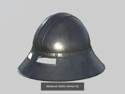 Medieval Common Soldier Helmet 3D Model Pack