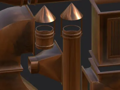 Air Ventilation Parts Low-poly 3D model