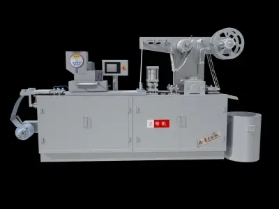 Aluminum plastic blister packaging machine Low-poly 3D model