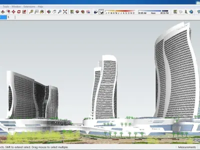 Sketchup Commercial Complex B1 3D model
