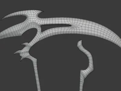 Fantasy Scythe Low-poly 3D model