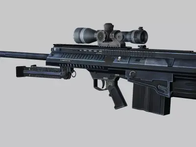 Sniper Denel 12NTW-20 Low-Poly 3D Model Low-poly 3D model