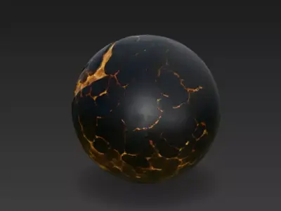 Sci-Fi Magma Lava Sphere High-Fidelity 4K PBR Alien Planet Asset 3D model