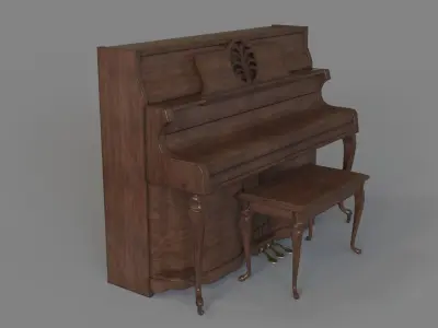 Musical Instrument Upright Piano 3D model
