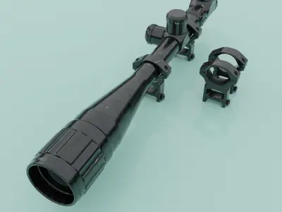 Sniper Gun Telescope Low-poly 3D model