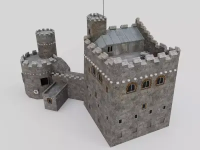 Kingswear Tudor Castle Costal Military Low-poly 3D model
