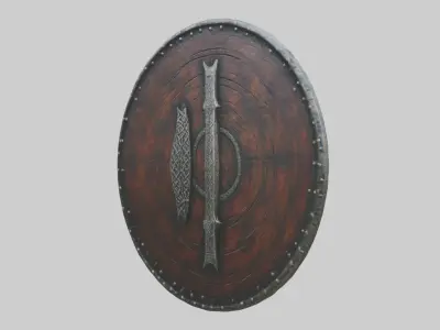 Viking Rune Shield 1 Low-poly 3D model