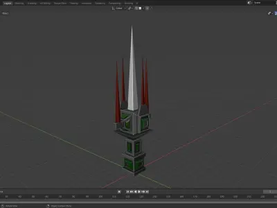 Low poly SCI-FI tower Free 3D model