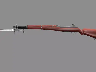 M1 Garand Rifle C127H With Bayonet Mauser Low-poly 3D Model Low-poly 3D model