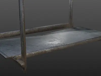 Metal-Welded Simple Workshop Rack Low-poly 3D model