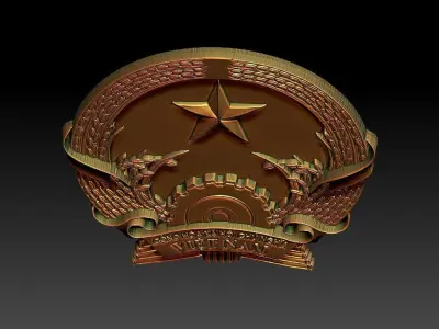 1 Vietnam national emblem CNC Relief Model 3D print model purchase