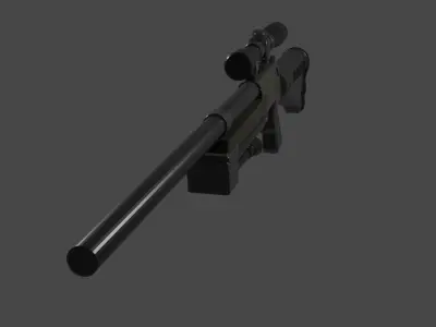 3D Sniper Low Poly - Model and Textures Low-poly 3D model