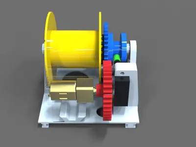 Anchor winch with free fall function Typ B 3D print model
