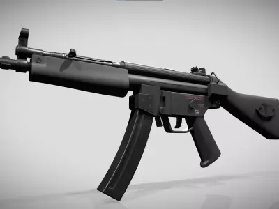 MP5 Submachine-gun Low-poly 3D model