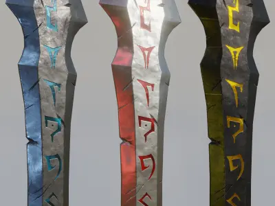 Stylized Rune Swords Low-poly 3D model purchase