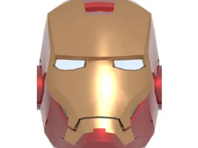 Iron man helmet base mesh Low-poly 3D model