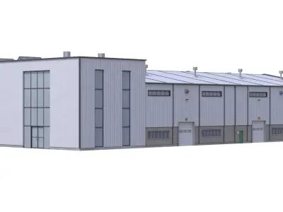 Industrial Buildig 38 White 3D model
