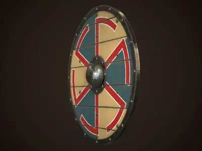 Viking Shield 25 Low-poly 3D model