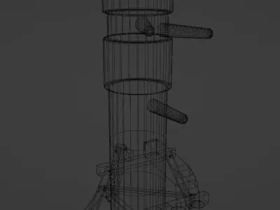 Wing Chun Wooden Dummy Low-poly 3D model