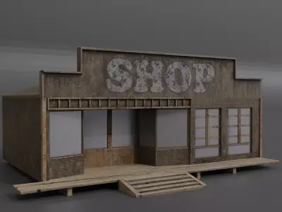 Western shop  Low-poly 3D model