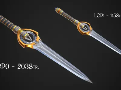 Dagger A7 Low-poly 3D model