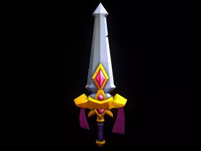 Stylized Sword Low-poly 3D model 7