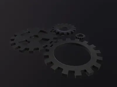 Gears 3D Model Low-poly 3D model