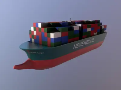 Toon Ship Free low-poly 3D model