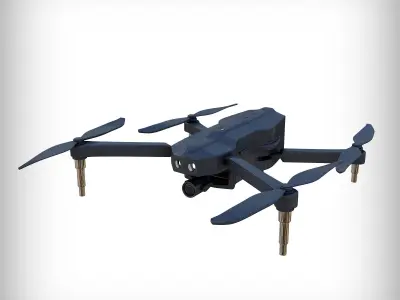 black drone 3D model Low-poly 3D model