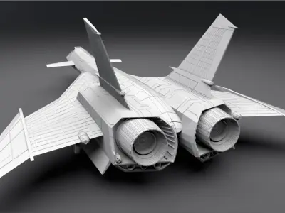 Mig 31 Firefox Low Poly Scale model 3D print model