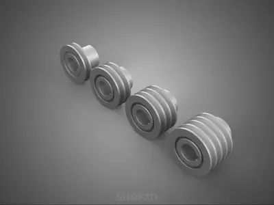 STANDARD PULLEY SHEAVE TRACK WHEEL DRIVE BELT GEAR MULTI GROOVE 3D model