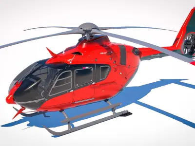 3D Model of Airbus Helicopter H135 With Cockpit and Interior 3D model