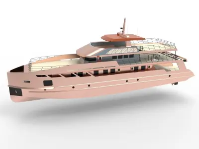 Golden Yacht B 3D model