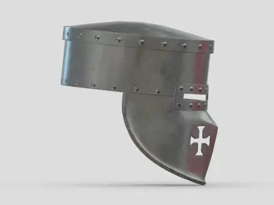 Medieval Helmet 06 Low Poly PBR Realistic Low-poly 3D model