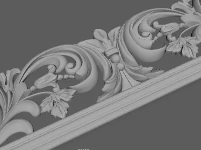 mirror ornate gold frame 3D model