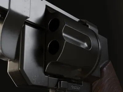 Revolver made with love 3D Model Low-poly 3D model
