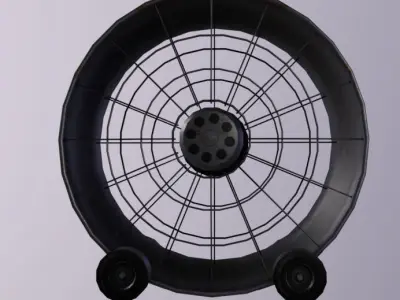 Industrial Fan No Blade Low-poly 3D model