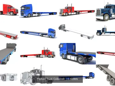 Flatbed Truck Collection  3D Model Pack