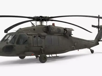 Sikorsky UH-60 Black Hawk US Military Utility Helicopter Low-poly 3D model