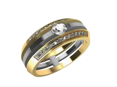 wedding rings 3D print model 3