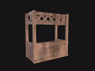 Tavern Counter Low-poly 3D model