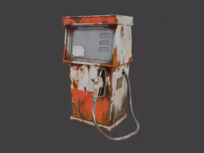 Rusty Modern Gas Station Pump Low-poly 3D model