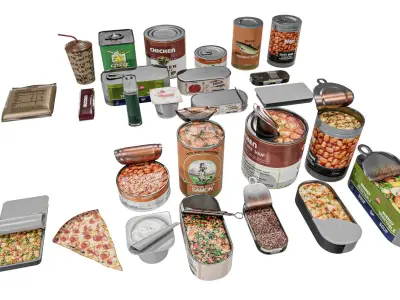 Survival Food Package Low-poly 3D model