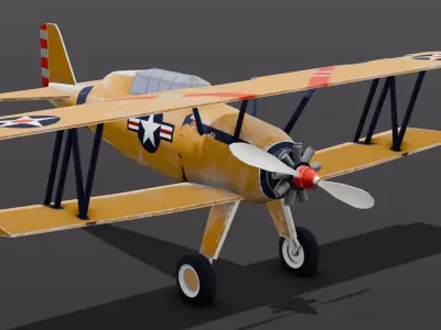 Airplane 3D Model Low-poly 3D model