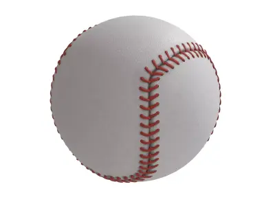 Baseball and bat  Low-poly 3D model