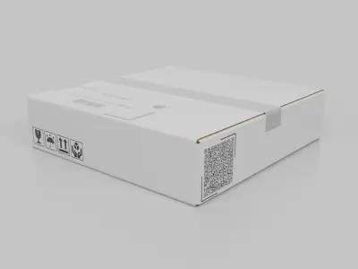 White Cardboard Box R-441 - Rigged and Customizable Low-poly 3D model