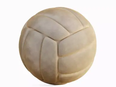 Old Leather Volleyball Ball 04 3D model
